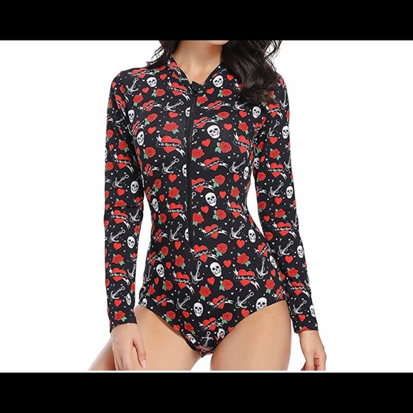 Long Sleeve Swimsuit Women - Rash Guard Women - Picture 2 of 6